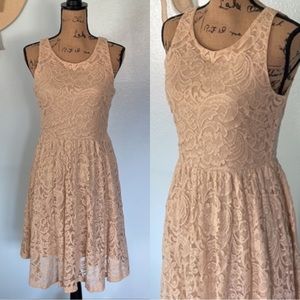 Anthropologie Lace Fit And Flare Dress By Soprano